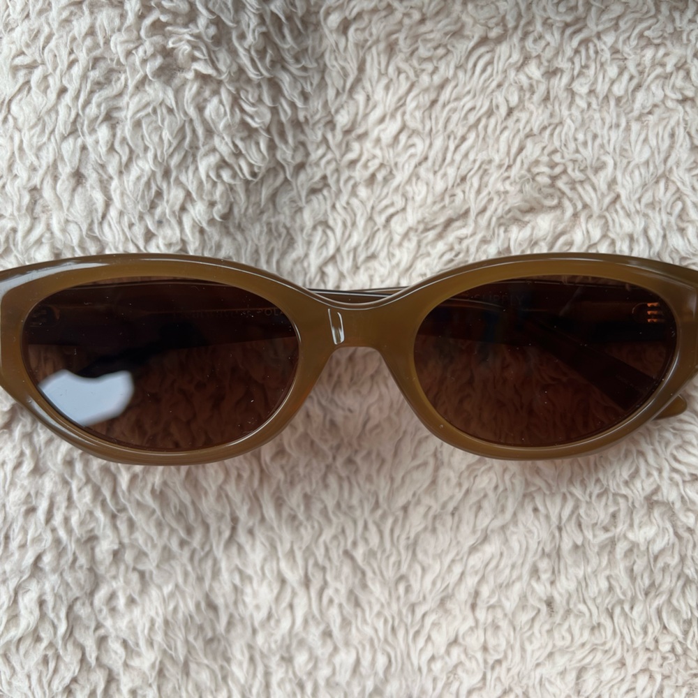 Z Supply Brown Oval Sunglasses Sleek Minimalist Design